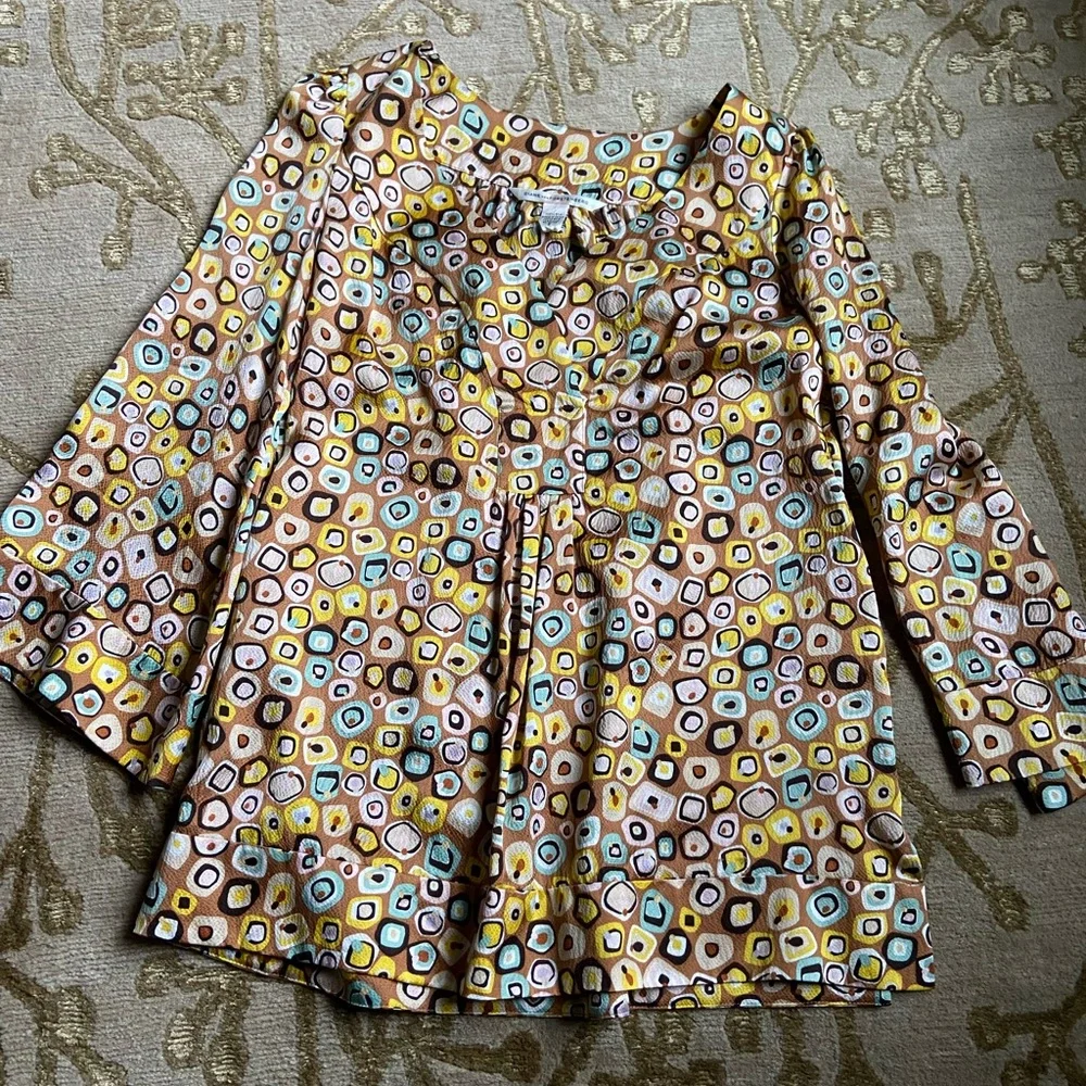 Colorful Geometric Patterned Blouse - Picture 1 of 5